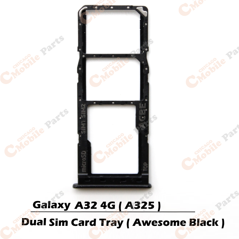 Galaxy A32 Dual Sim Card Tray Holder ( A325 / Dual / Awesome Black )