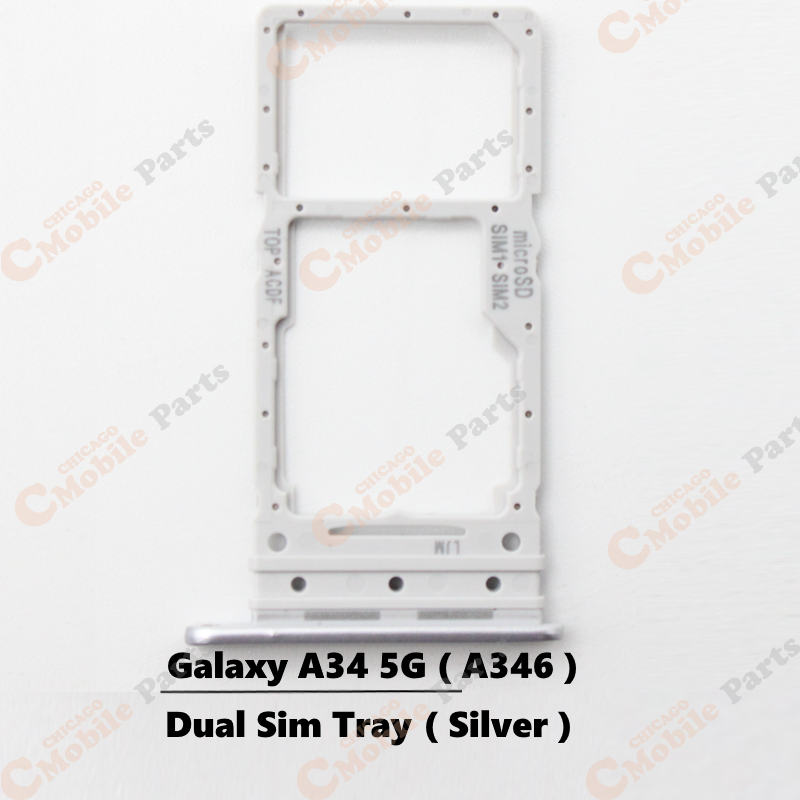 Galaxy A34 5G 2023 Dual Sim Card Tray Holder ( A346 / Dual / Silver )