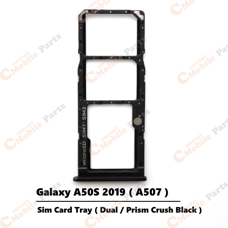 Galaxy A50s 2019 Dual Sim Card Tray Holder ( A507 / Dual / Prism Crush Black )