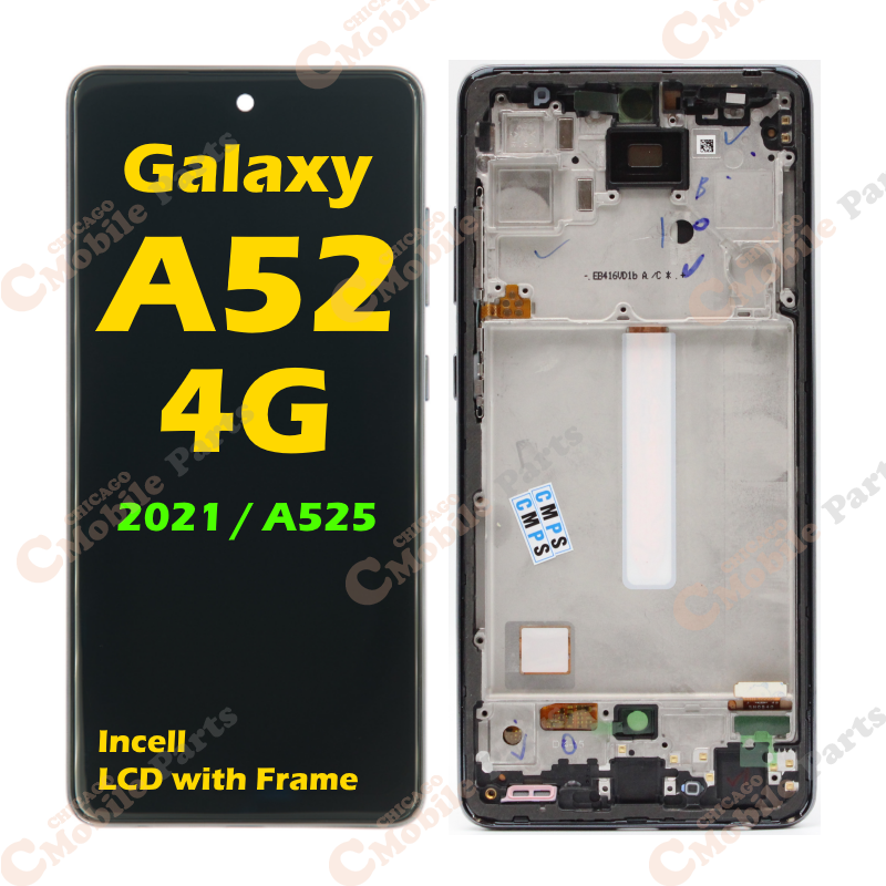 Galaxy A52 4G LCD Screen Assembly with Frame ( A525 / Incell / Awesome Black )
