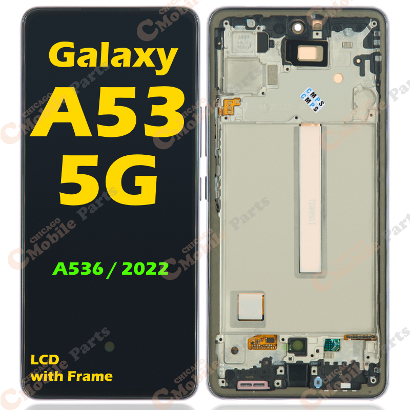 Galaxy A53 5G 2022 LCD Assembly with Frame ( A536 / Black ) No Fingerprint