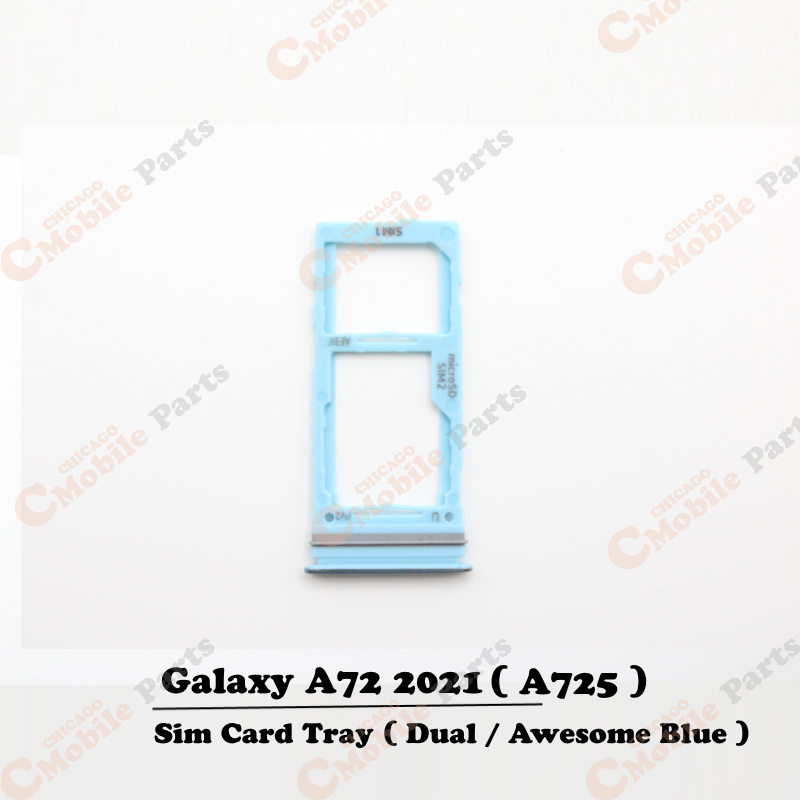 Galaxy A72 2021 Dual Sim Card Tray Holder ( A725 / Dual / Awesome Blue )