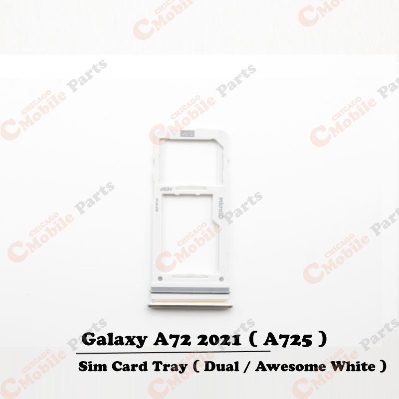 Galaxy A72 2021 Dual Sim Card Tray Holder ( A725 / Dual / Awesome White )