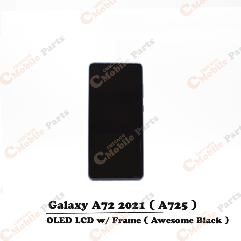 Galaxy A72 2021 OLED LCD Screen Assembly with Frame ( A725 / Awesome Black )