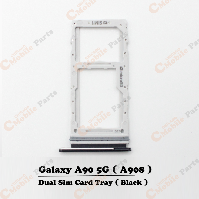 Galaxy A90 5G Dual Sim Card Tray Holder ( A908 / Dual / Black )