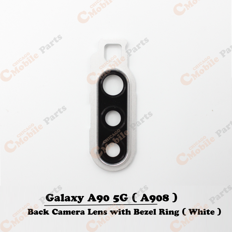 Galaxy A90 5G Rear Back Camera Lens with Bezel Ring ( A908 / White )