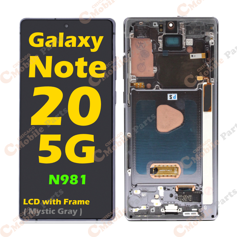 Galaxy Note 20 5G LCD Screen Assembly with Frame ( Refurbished / Mystic Gray )