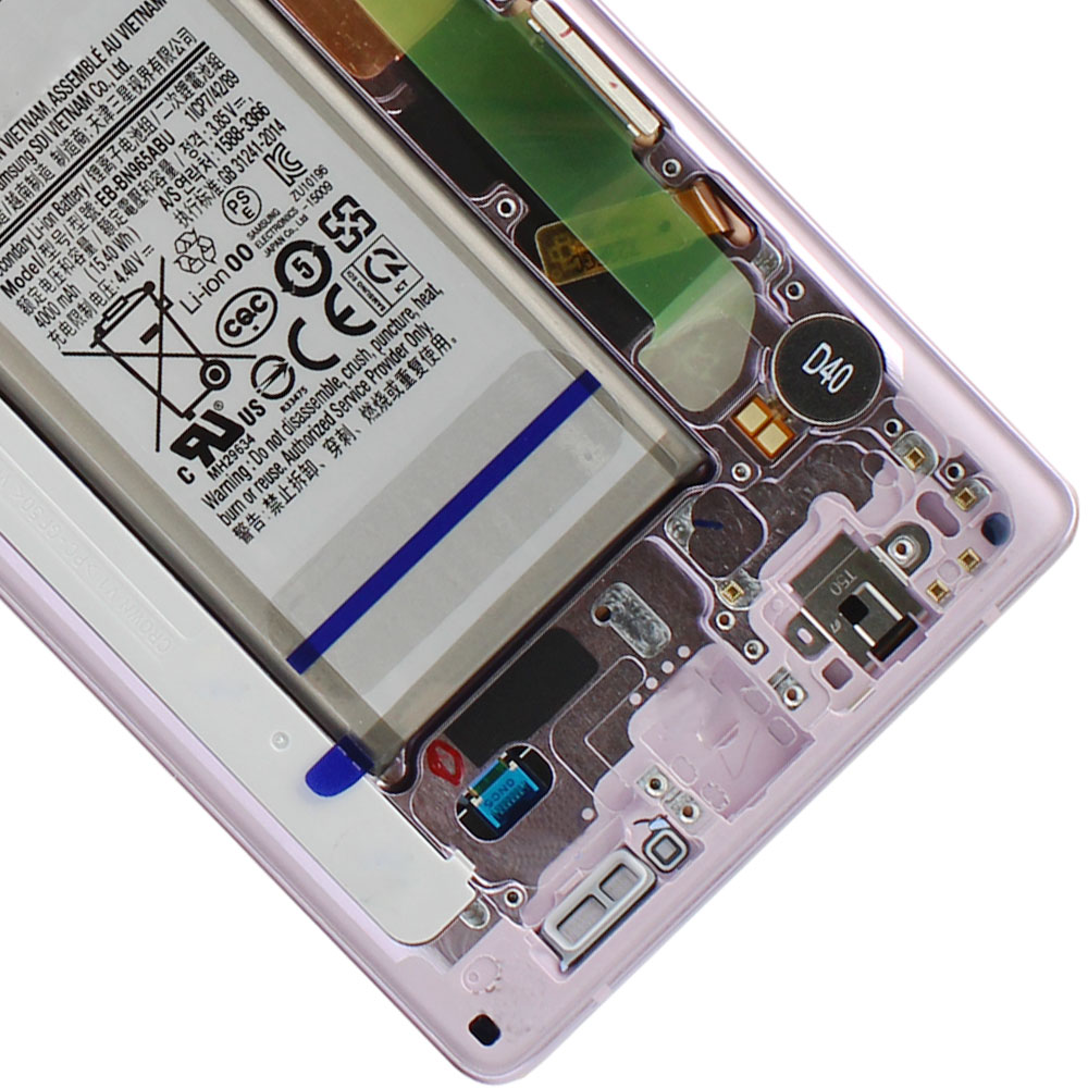 Galaxy Note 9 LCD Screen Assembly with Frame (Pre-installed Small Components) - ( OEM Grade / Lavender Purple )