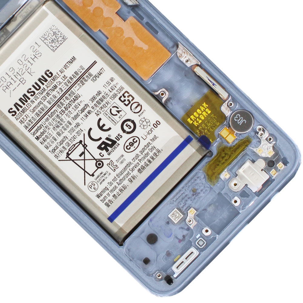 Galaxy S10e LCD Screen Assembly with Frame (Pre-installed Small Components) - ( OEM Grade / Prism Blue )