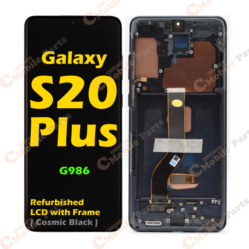 Galaxy S20 Plus LCD Screen Assembly with Frame ( Refurbished / Cosmic Black )