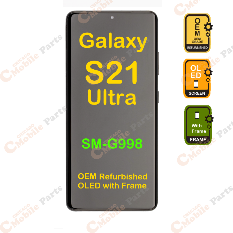 Galaxy S21 Ultra 5G OLED LCD Screen Assembly ( G998U / OEM / Refurbished / Phantom Black )