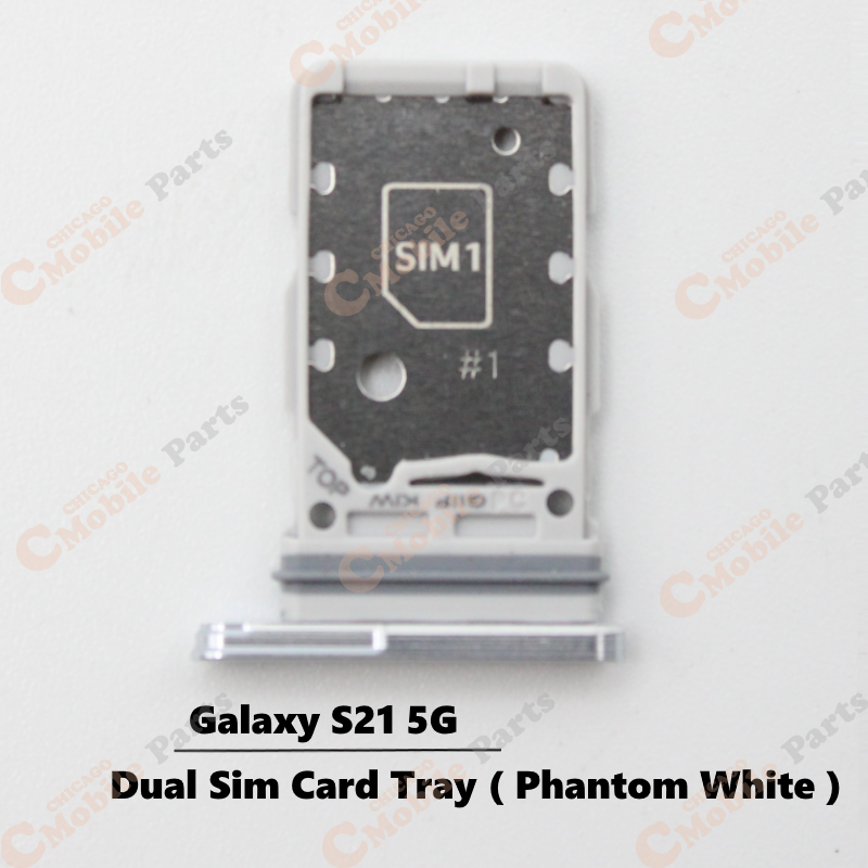 Galaxy S21 5G Dual Sim Card Tray Holder ( Dual / Phantom White )
