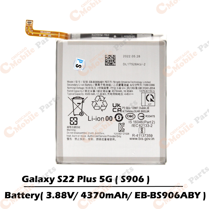 Galaxy S22 Plus 5G Battery 3.88V / 4370mAh ( S906 / EB-BS906ABY )
