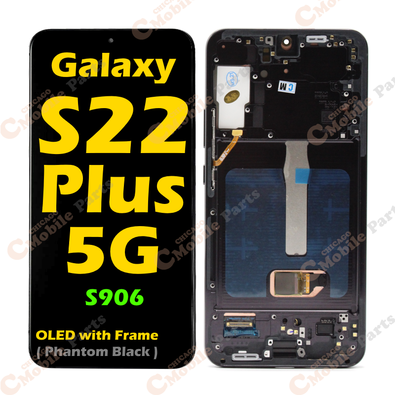 Galaxy S22 Plus 5G OLED LCD Screen Assembly with Frame ( S906 / Phantom Black )