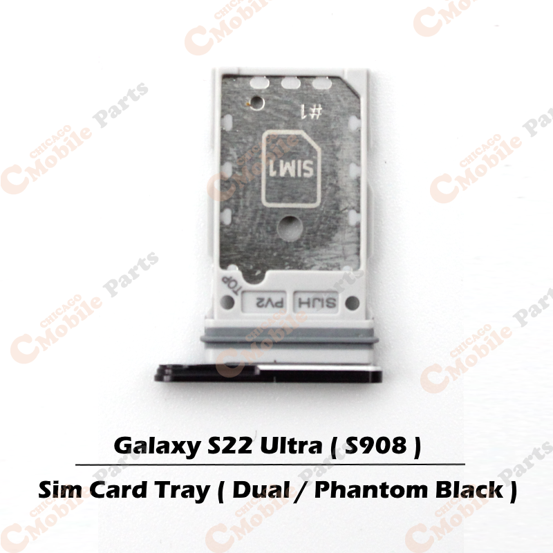 Galaxy S22 Ultra Dual Sim Card Tray Holder ( S908 / Dual / Phantom Black )