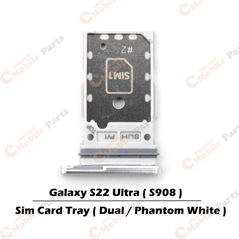 Galaxy S22 Ultra Dual Sim Card Tray Holder ( S908 / Dual / Phantom White )