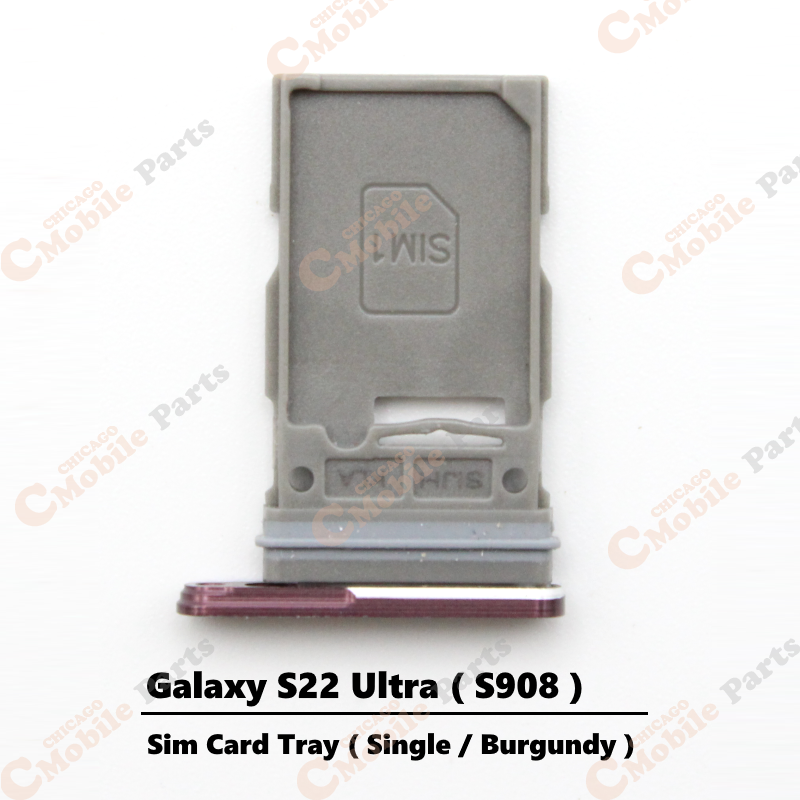 Galaxy S22 Ultra Single Sim Card Tray Holder ( S908 / Single / Burgundy )