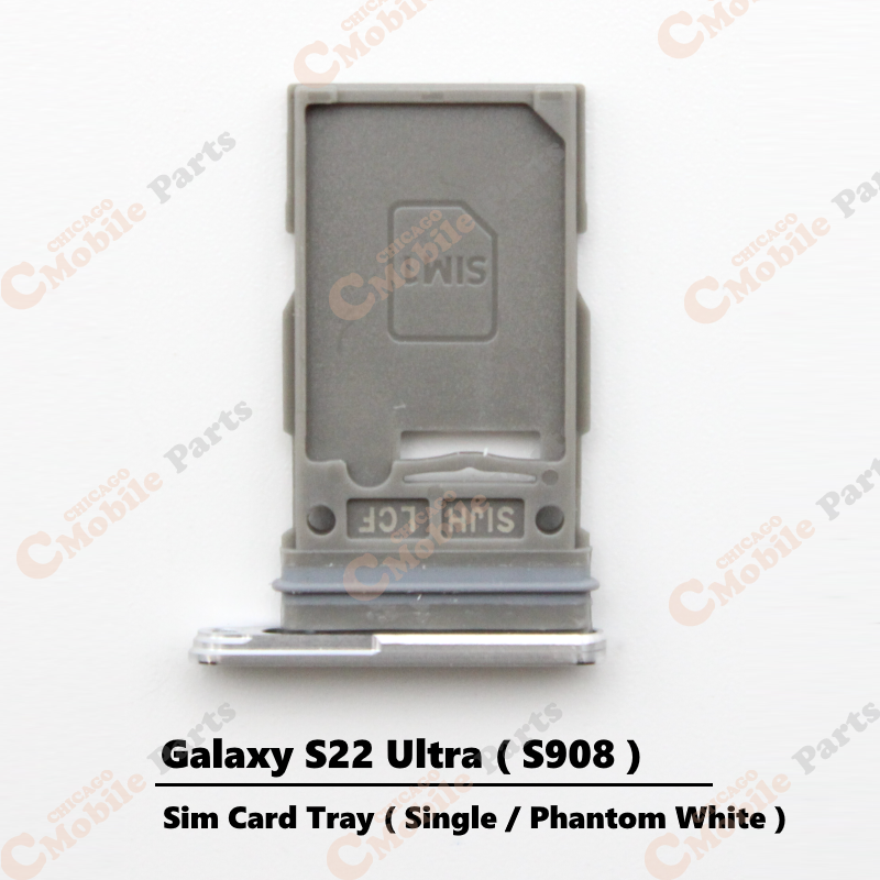 Galaxy S22 Ultra Single Sim Card Tray Holder ( S908 / Single / Phantom White )