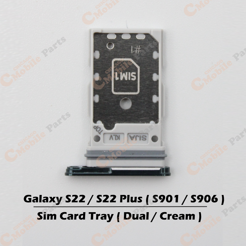 Galaxy S22 / S22 Plus Dual Sim Card Tray Holder ( S901 / S906  / Cream  )