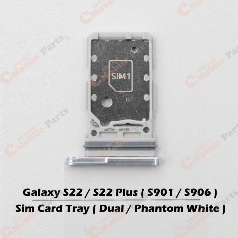 Galaxy S22 / S22 Plus Dual Sim Card Tray Holder ( S901 / S906  / Phantom White )