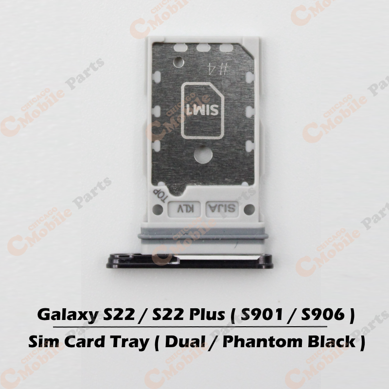 Galaxy S22 / S22 Plus Dual Sim Card Tray Holder ( S901 / S906  / Phantom Black )
