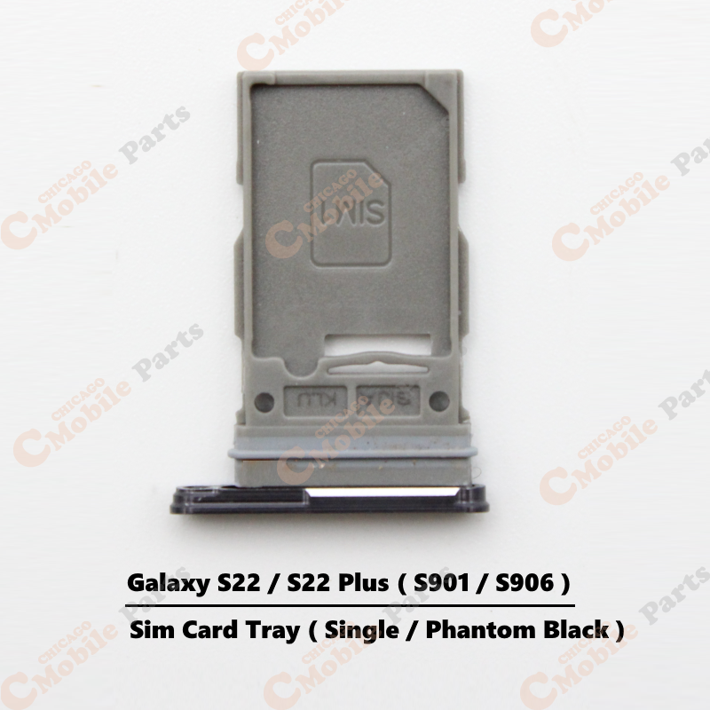 Galaxy S22 / S22 Plus Single Sim Card Tray Holder ( S901 / S906 / Single / Phantom Black )