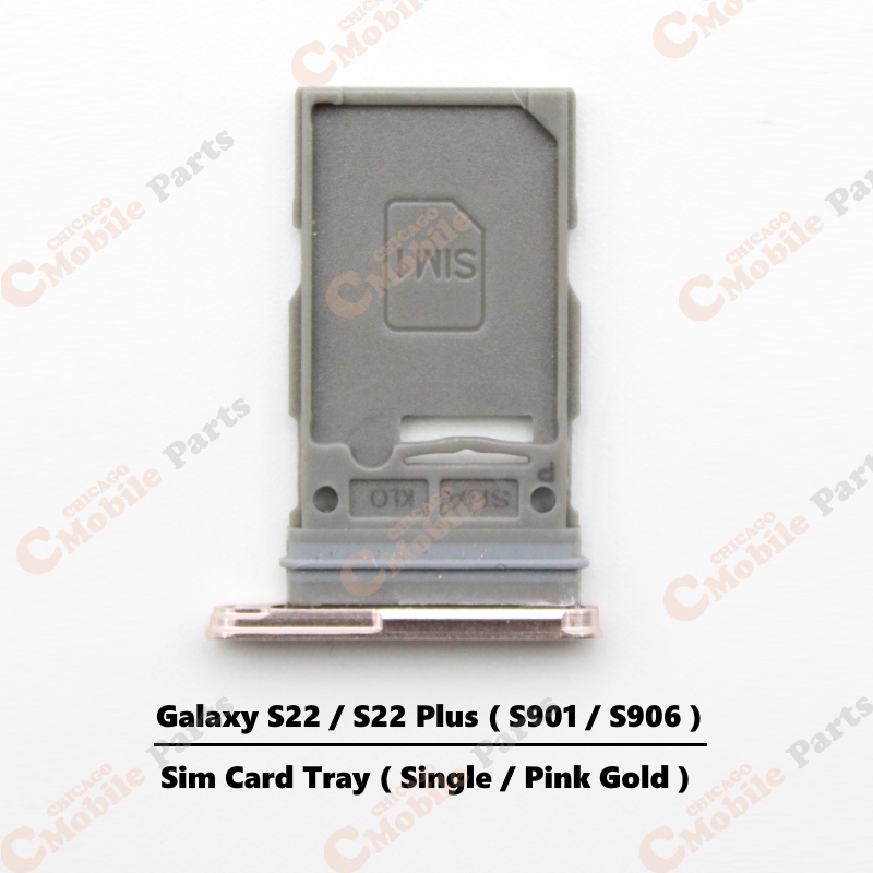 Galaxy S22 / S22 Plus Single Sim Card Tray Holder ( S901 / S906 / Single / Pink Gold )