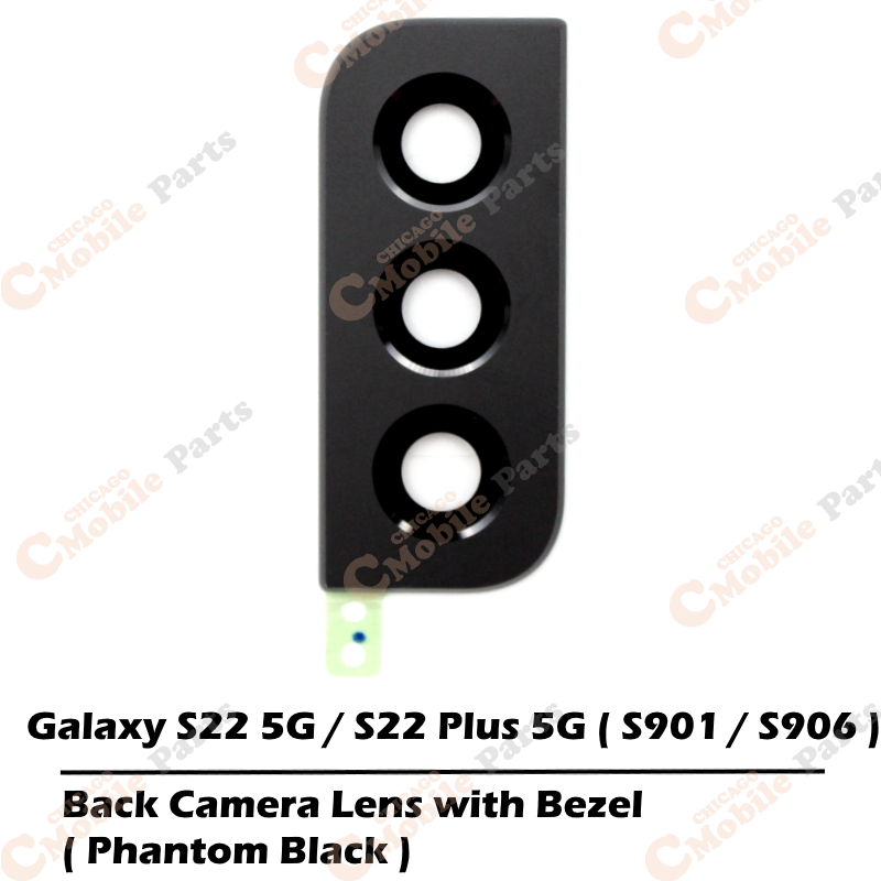 Galaxy S22 / S22 Plus Rear Back Camera Lens with Bezel ( S901 / S906 / Phantom Black )