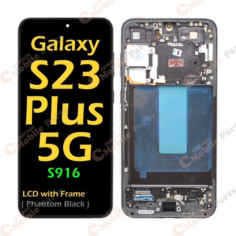 Galaxy S23 Plus 5G LCD Screen Assembly with Frame ( S916 / Phantom Black )