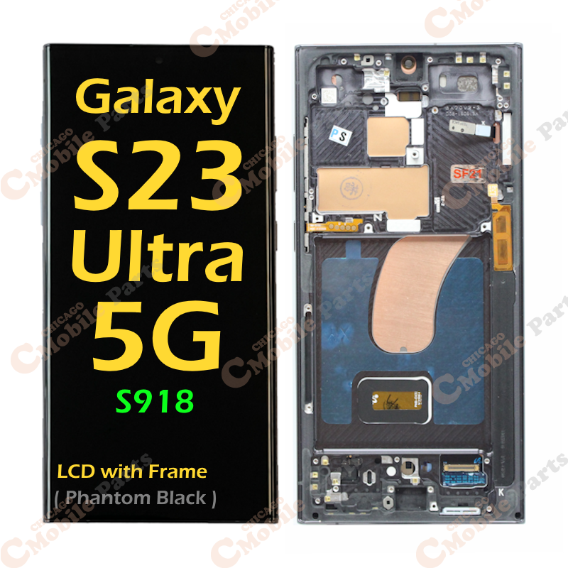 Galaxy S23 Ultra 5G OLED LCD Screen Assembly with Frame ( S918 / Phantom Black )