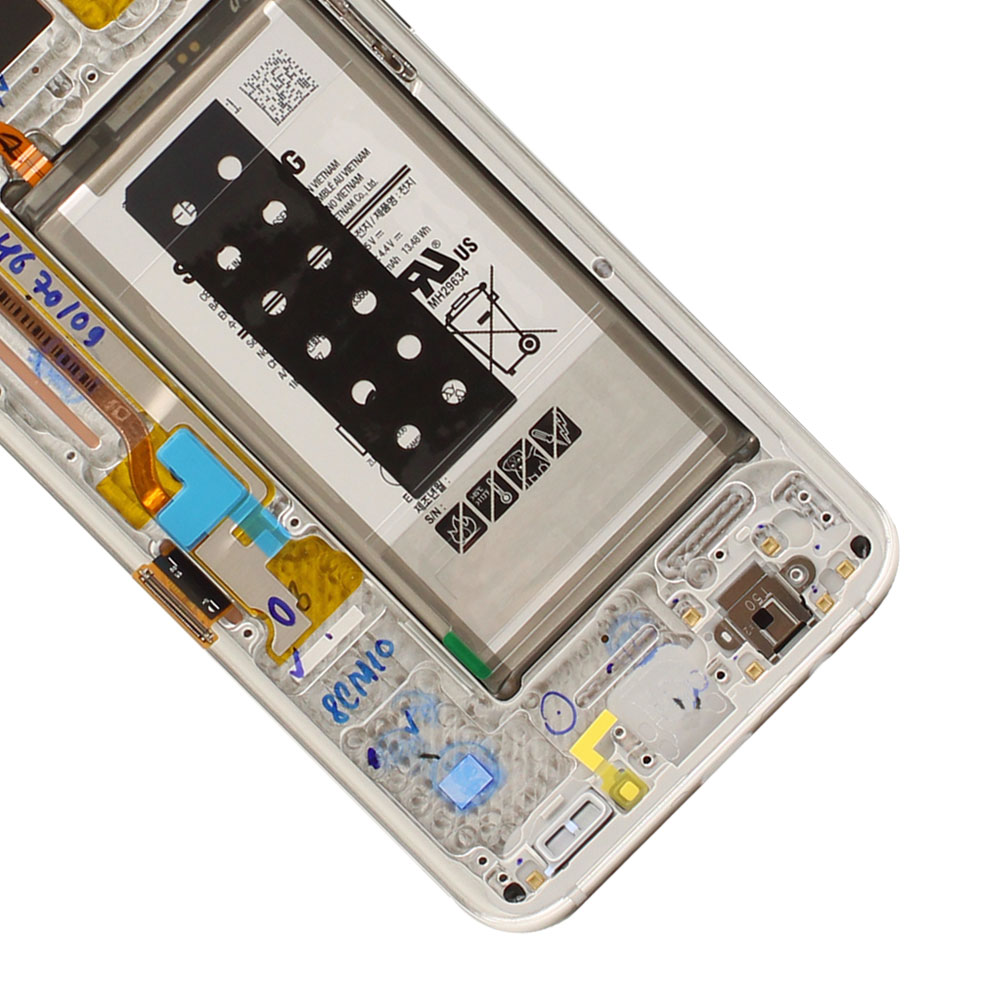 Galaxy S8 Plus LCD Screen Assembly with Frame (Pre-installed Small Components) - ( OEM Grade / Arctic Silver )