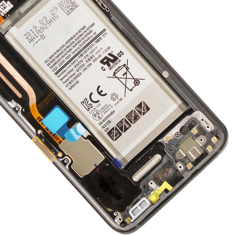 Galaxy S8 LCD Screen Assembly with Frame (Pre-installed Small Components) - ( OEM Grade / Midnight Black )