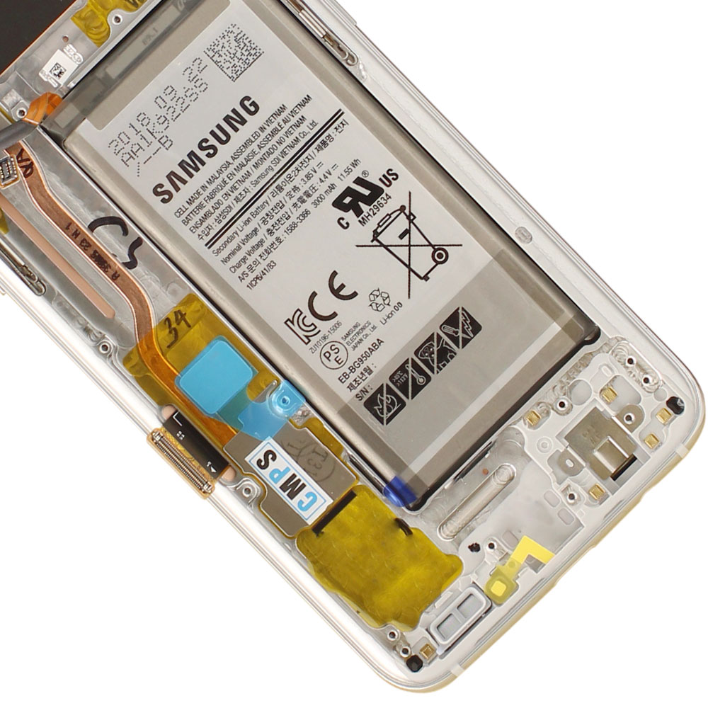 Galaxy S8 LCD Screen Assembly with Frame (Pre-installed Small Components) - ( OEM Grade / Artic Silver )