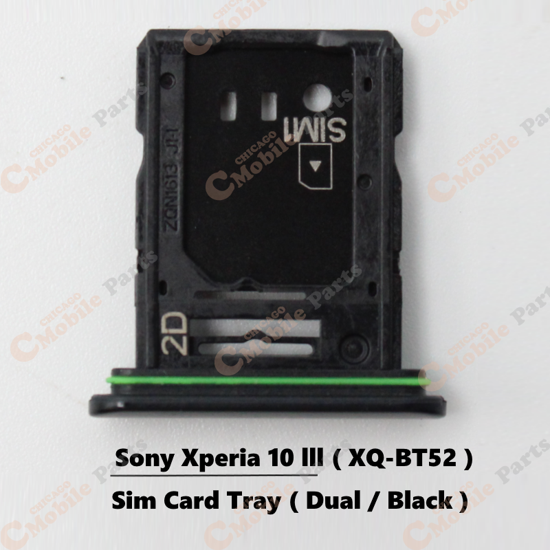 Sony Xperia 10 III Dual Sim Card Tray Holder ( XQ-BT52 / Dual / Black )