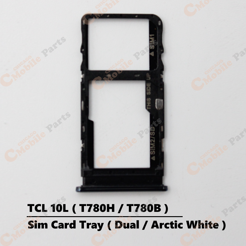 TCL 10L Dual Sim Card Tray Holder ( T780H / T780B / Dual / Arctic White )