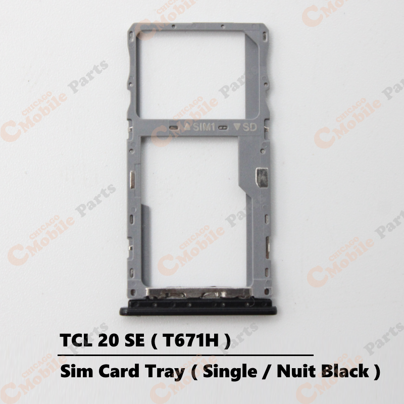 TCL 20 SE Single Sim Card Tray Holder ( T671H / Single / Nuit Black )