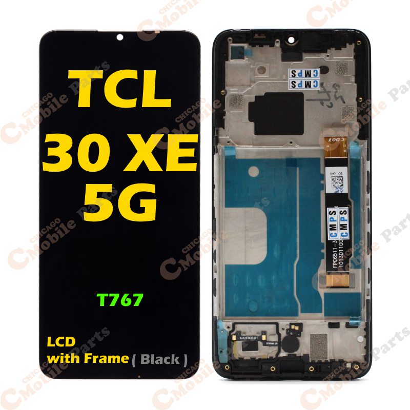 TCL 30 XE 5G LCD Screen Assembly with Frame ( T767 / Black )