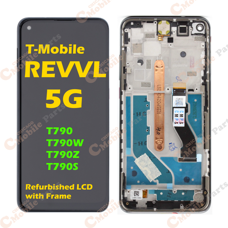 T-Mobile Revvl 5G LCD Screen Assembly with Frame ( T790 / T790W / T790S / T790Z / Refurbished )