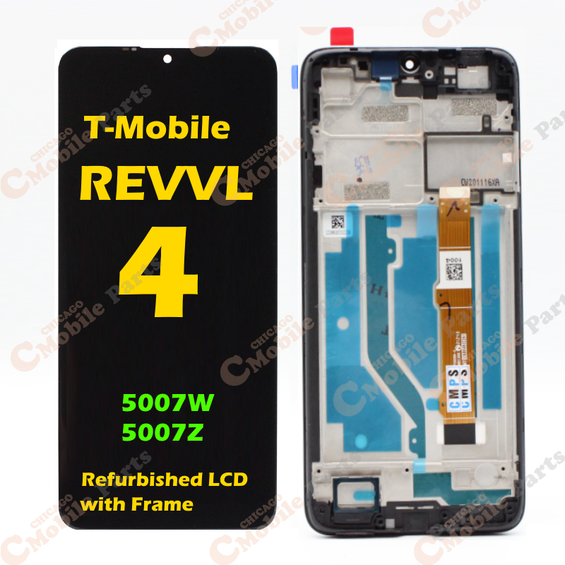 T-Mobile Revvl 4 LCD Screen Assembly with Frame ( 5007W / Refurbished )