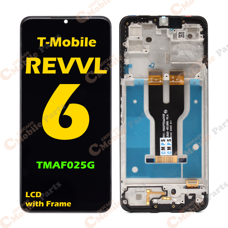 T-Mobile Revvl 6 LCD Screen Assembly with Frame ( TMAF025G )