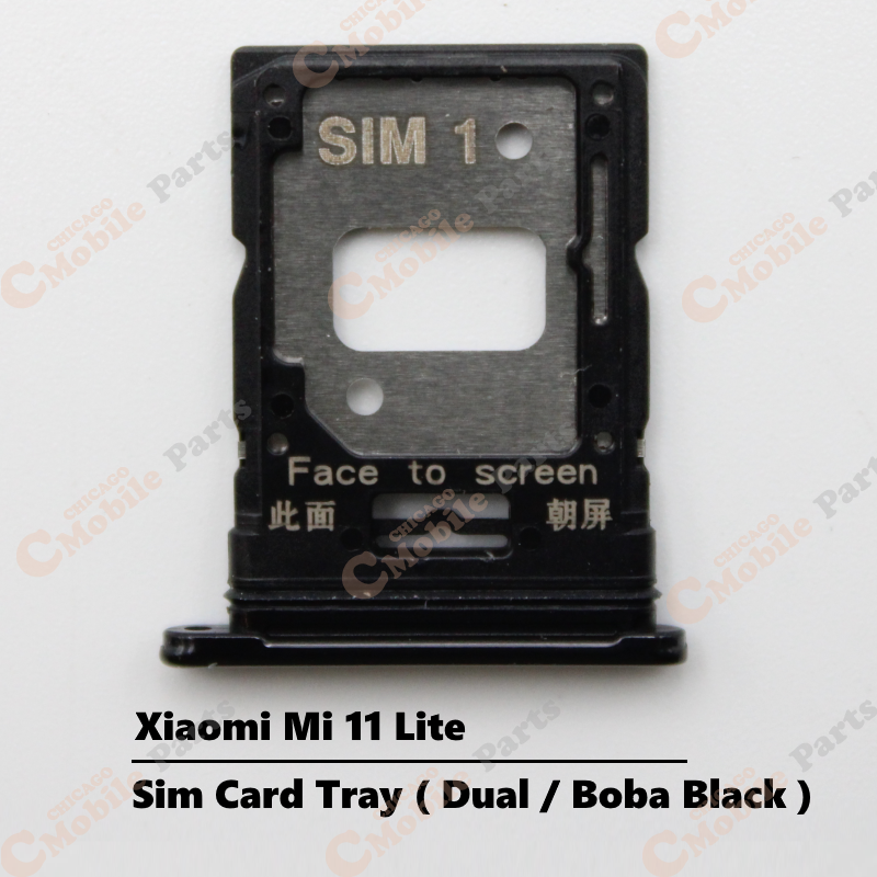 Xiaomi Mi 11 Lite Dual Sim Card Tray Holder ( Dual / Boba Black )