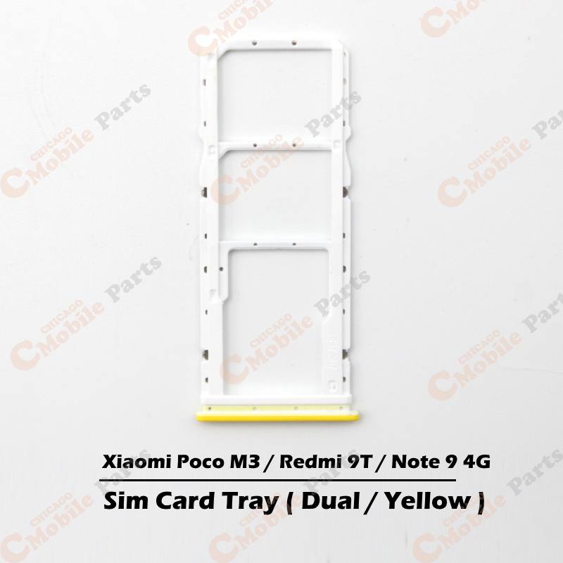 Xiaomi Poco M3 / Redmi 9T / Note 9 4G Dual Sim Card Tray Holder ( Dual / Yellow )
