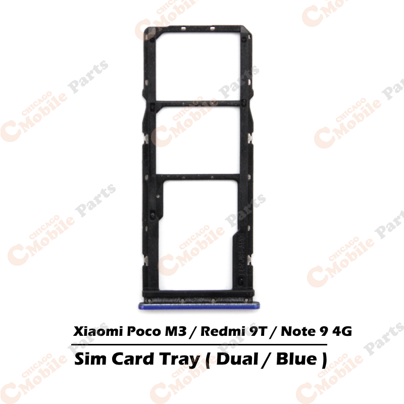 Xiaomi Poco M3 / Redmi 9T / Note 9 4G Dual Sim Card Tray Holder ( Dual / Blue )
