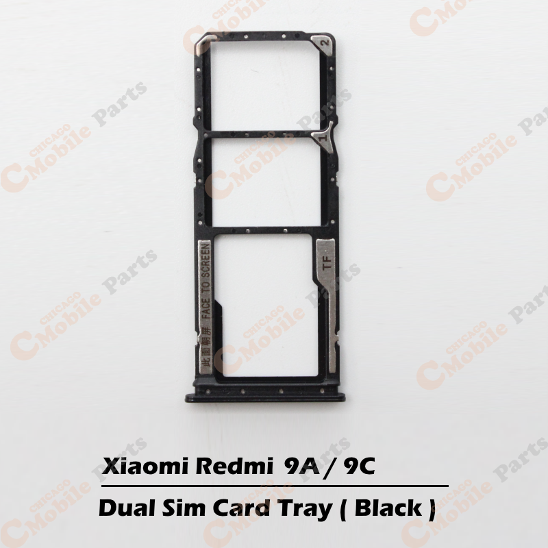 Xiaomi Redmi 9A  / 9C Dual Sim Card Tray Holder ( Dual / Black )
