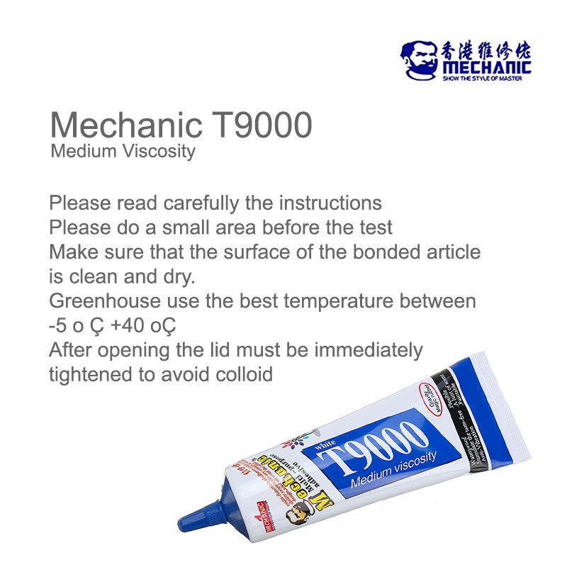 Adhesive Glue MECHANIC (T-9000) for LCD Bezel Frame  - Transparent  Glue