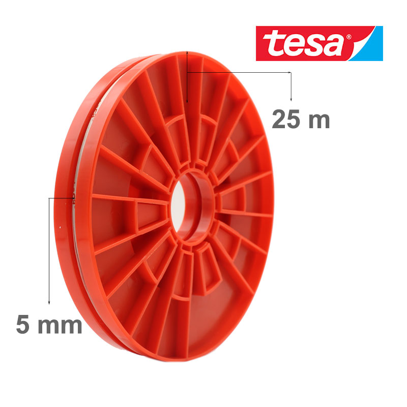 TESA Red Adhesive Double Sided Roller Tape for LCD Screen (5mm x 25m)