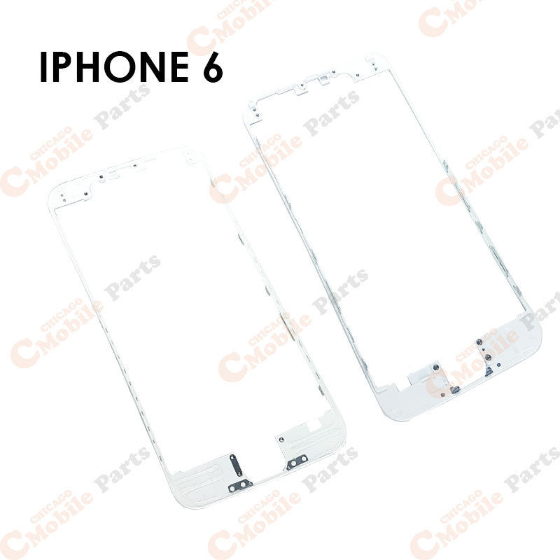 White Front Middle Frame With Glue for iPhone 6 (x10)